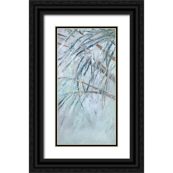Wilkins, Suzanne 9x14 Black Ornate Wood Framed with Double Matting Museum Art Print Titled - Grey Palms I