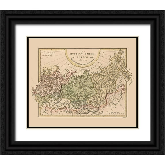 Wilkinson 31x26 Black Ornate Wood Framed with Double Matting Museum Art Print Titled - Russian Empire Europe Asia Russia - Wilkinson 1801