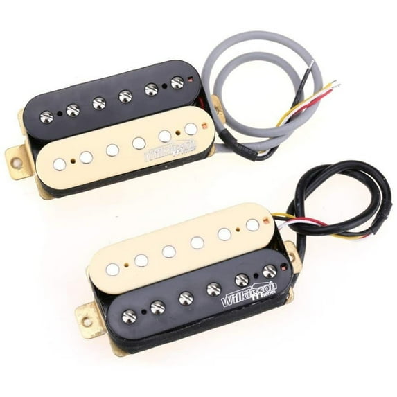 Wilkinson Classic Tone Ceramic Overwound Open Style Humbucker Pickups for Electric Guitar Black Full Set Zebra