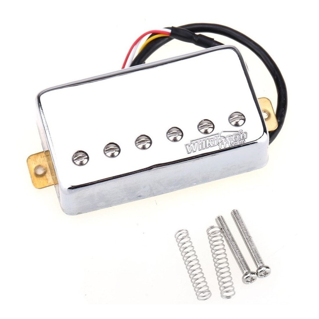 Wilkinson Classic Tone Ceramic PAF Style Humbucker Pickups for Les Paul Style Electric Guitar Chrome Chrome Bridge