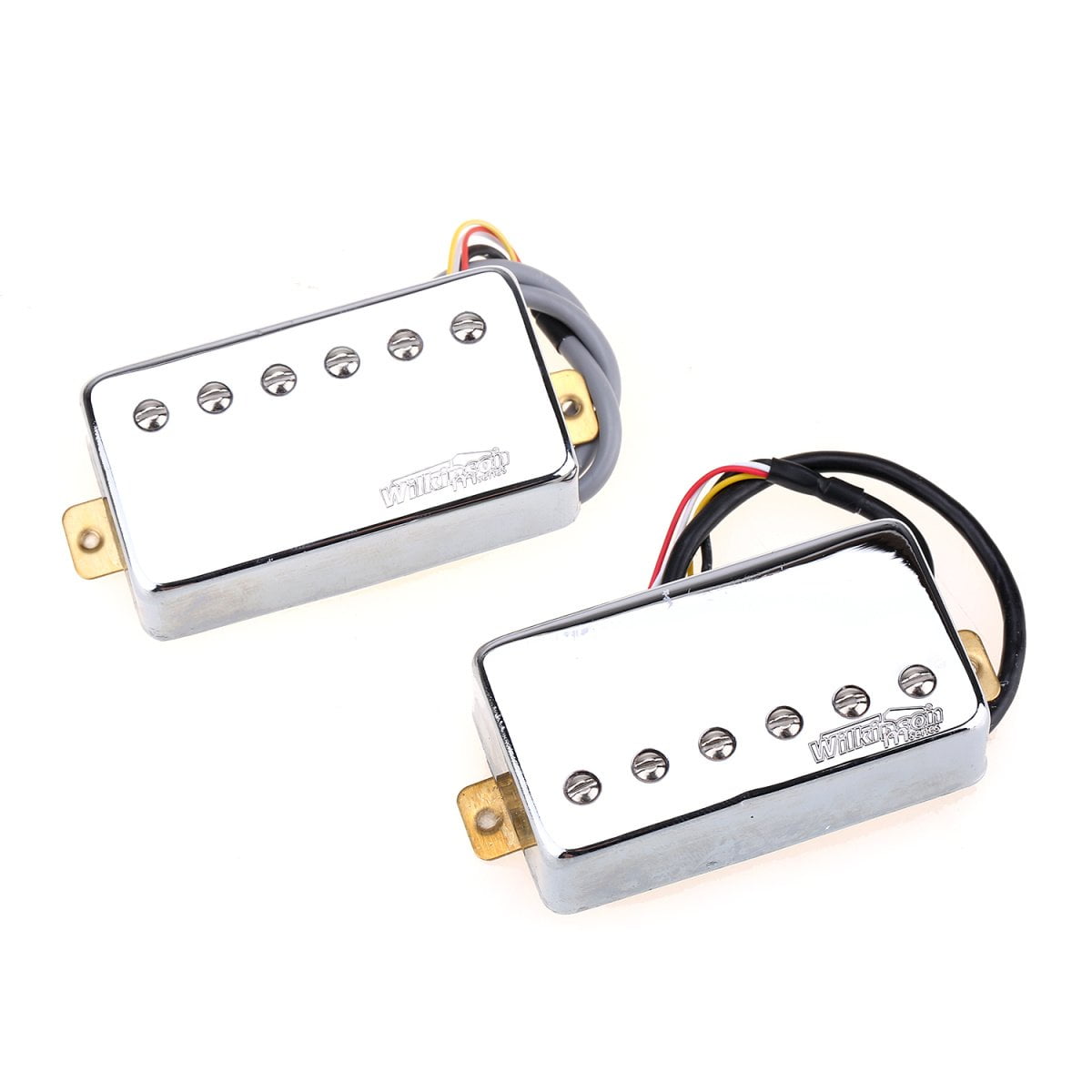 Wilkinson Classic Tone Ceramic PAF Style Humbucker Pickups for Les Paul Style Electric Guitar Chrome Chrome Full Set