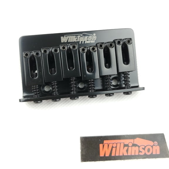 Wilkinson Electric Guitar Fixed Bridge String Thru Bridge Steg Tailpiece string spacing 10.5mm WOF01 Black