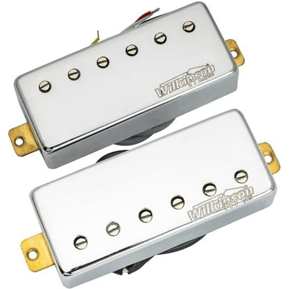 Wilkinson M Series Ceramic Mini Humbuckers Electric Guitar Neck and Bridge Pickups Set for Les Paul/Fire-bird, Chrome$$Music