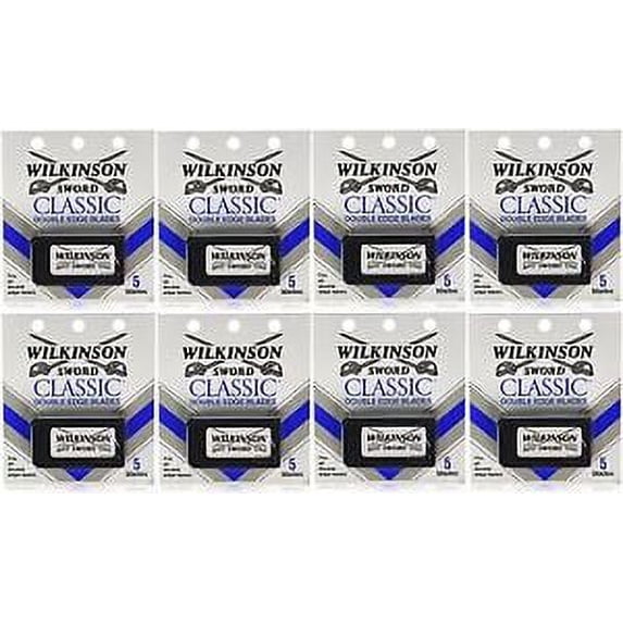 Wilkinson Sword CLASSIC Double Edge Razor Blades (8 packs of 5 = 40 Blades)