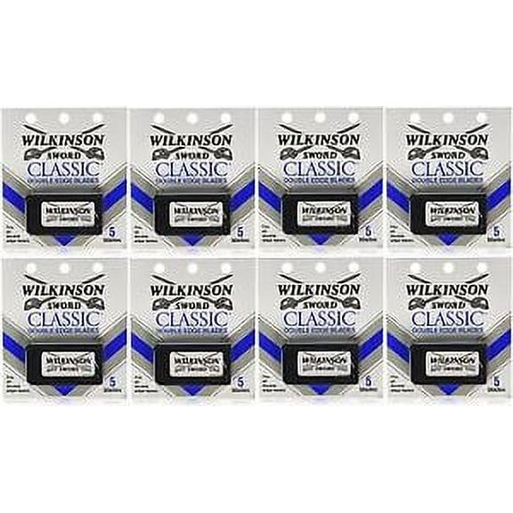 Wilkinson Sword CLASSIC Double Edge Razor Blades (8 packs of 5 = 40 Blades)