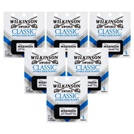 Wilkinson Sword Men's Double Edge Refill Razor Blades - 5 Count (Pack of 6)