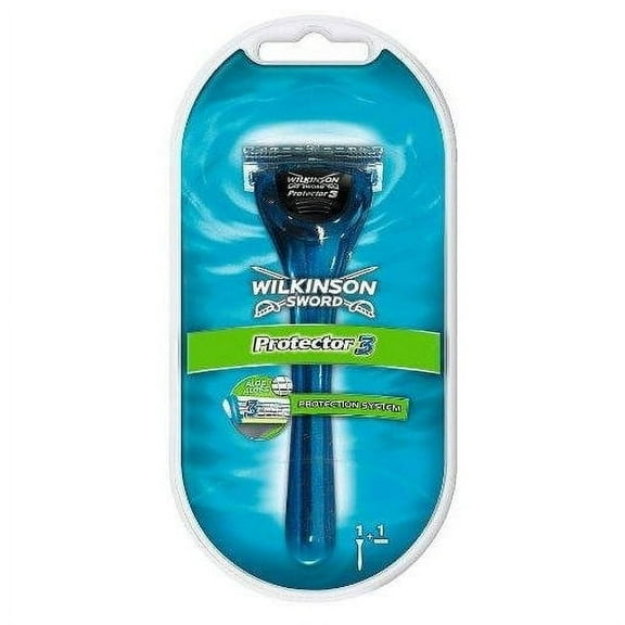 Wilkinson Sword Protector 3 Shaving Razor System, 1 handle w/ 1 blade (Comparable to Schick Protector)