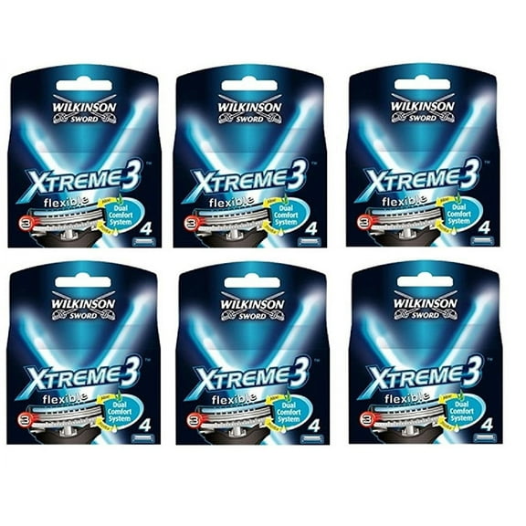 Wilkinson Sword Xtreme3, 4 Count Refill Razor Blades (Pack of 6)