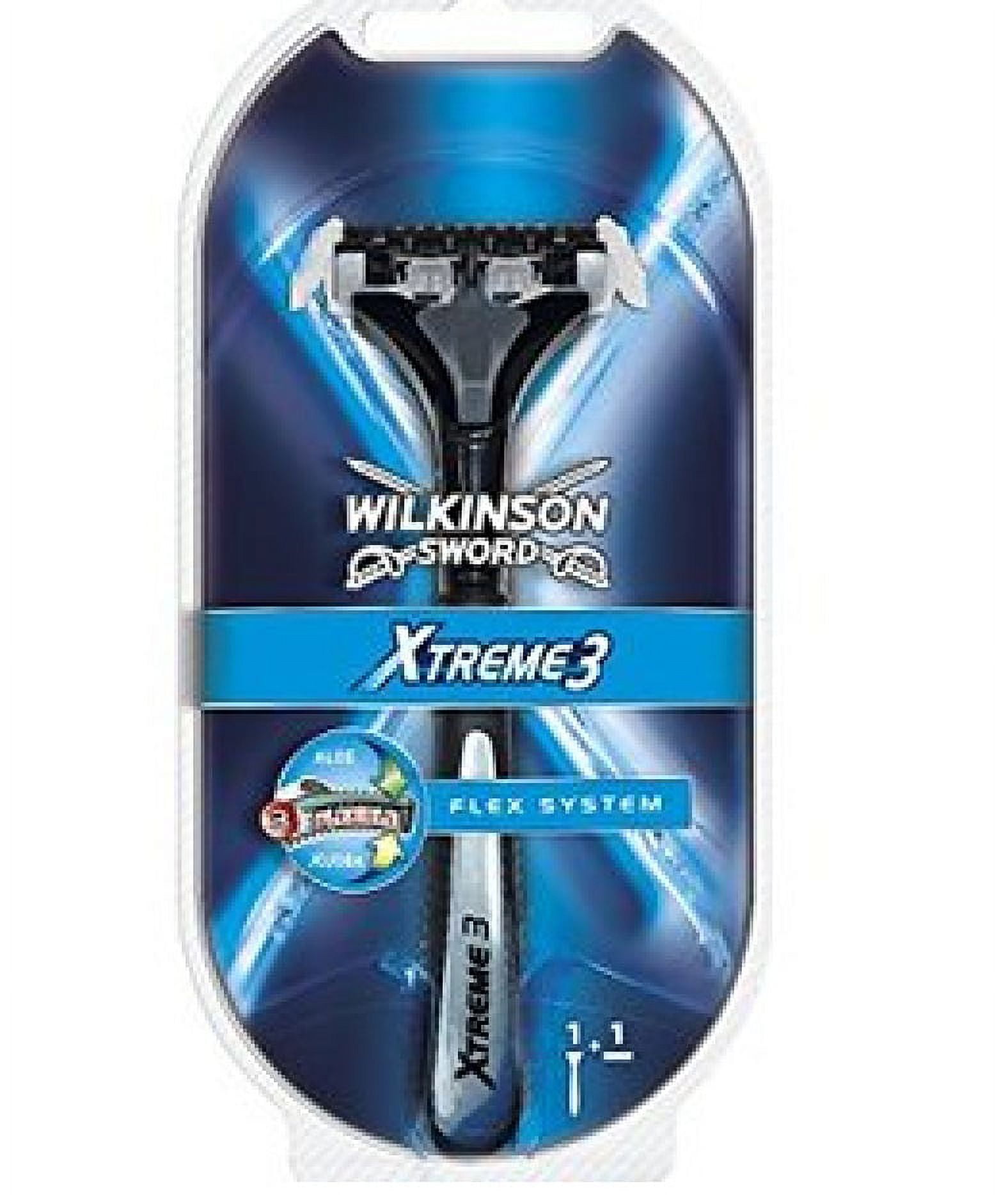 Wilkinson Sword Xtreme3 Razor Handle w/ 2 Refill Razor Blades (Same As Schick Xtreme 3 Razor) + Makeup Blender