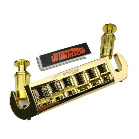 Wilkinson WOGT3 Golden Tailpiece Bridge For Lespaul LP Electric Guitar Gold Adjustable Wraparound