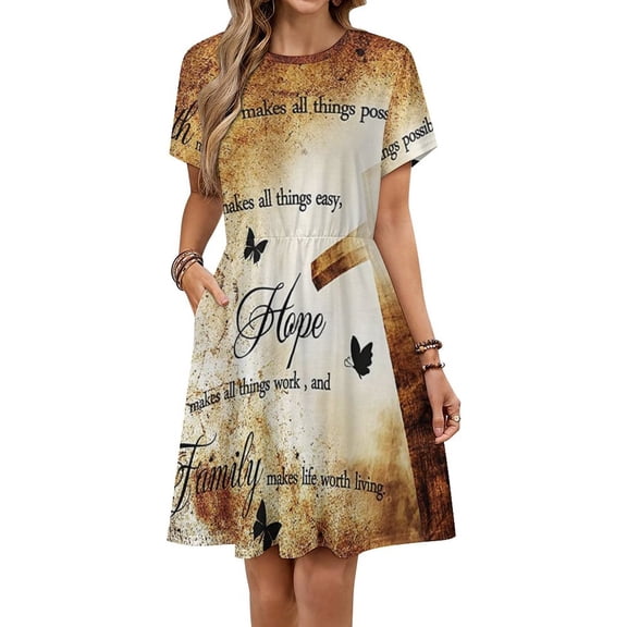 Will Always Have Hope Short Sleeve Dress Women Summer Evening Dresses Ladies Sundress