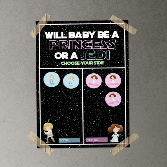 What Will Baby Be? or Jedi - Party from A Galaxy Far Far Away Supply Gender Reveal ing Party Game Idea Activity Set - Girl or Boy Blue Movie Character Themed
