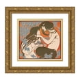 thumbnail image 1 of Will Bradley 16x15 Gold Ornate Wood Frame and Double Matted Museum Art Print Titled - When Hearts Are Trumps (1894), 1 of 4