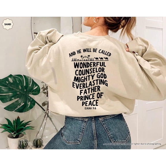 He Will Be Called Sweatshirt, Nativity Scene Sweatshirt, Jesus Lover Hoodie, Christian Saying Sweat,Religious Sweater,Bible Verse,Faith Gift All Size S-5Xl