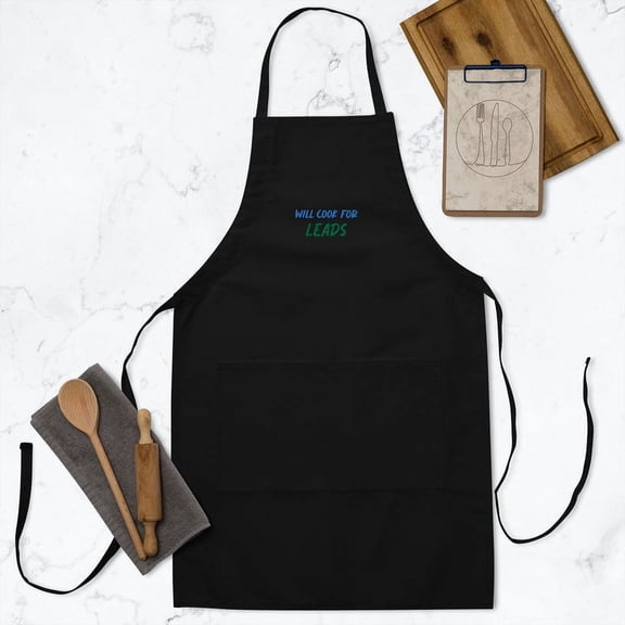 Will Cook for Leads - Embroidered Apron