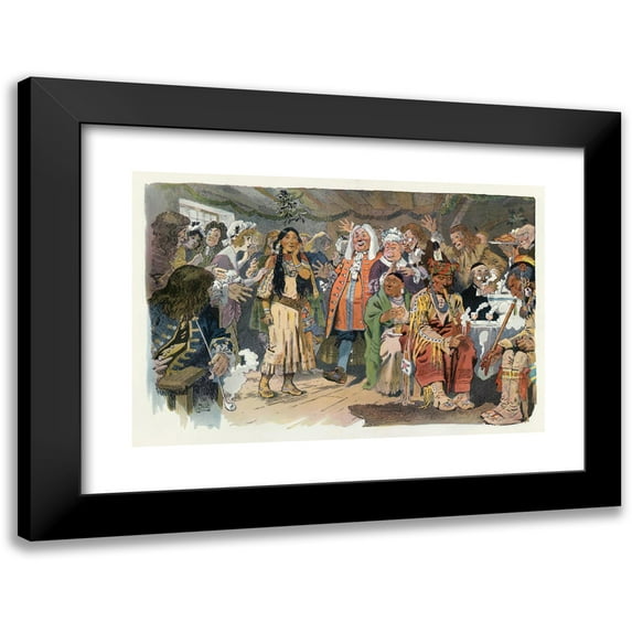 Will Crawford 24x17 Black Modern Framed Museum Art Print Titled - The Mystery of the Mistletoe (1910)