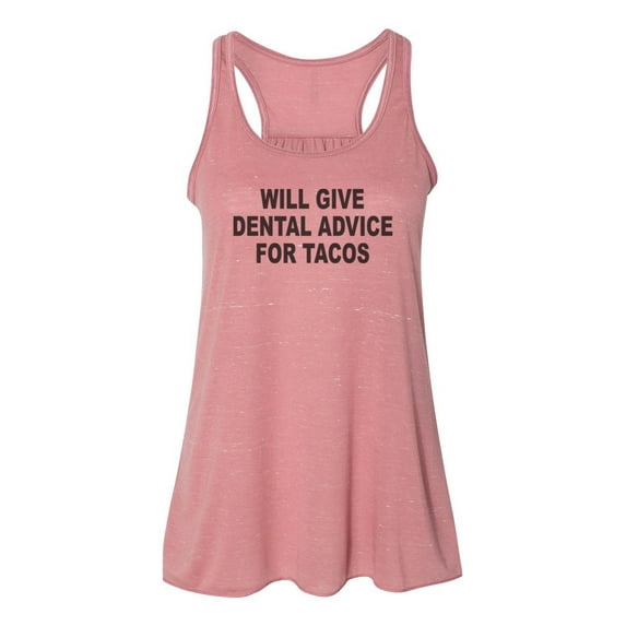 "Will Give Dental Advise For Tacos, Dentist Tank Top, Dentist Racerback, Sublimation, Soft Bella, Dentist Shirt, Gift For Dentist, Taco Tank, Mauve Marble, LARGE"
