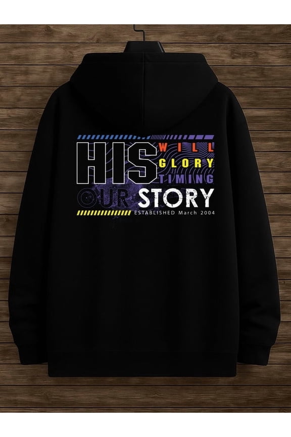 His Will Glory sweatshirt Christianity men sweatshirts black New Spring and Autumn Season Printed Hoodie in Style christian comfortable christianity pamuk Casual Unisex hoodie