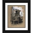 thumbnail image 1 of Will Houghton 15x18 Black Ornate Wood Framed Double Matted Museum Art Print Titled - Portrait of a Woman Seated at a Table (1896), 1 of 5