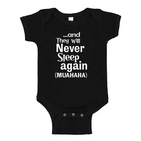 And They Will Never Sleep Again Muahaha New Born Baby Unisex Gift Baby Bodysuit Cute And Cool Baby Bodysuit, Cute Natural Baby Onesie, Trendy Baby Clothes