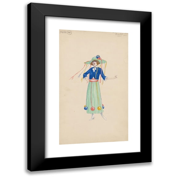 Will R. Barnes 10x14 Black Modern Framed Museum Art Print Titled - Mass-Sketch 14 (1915)
