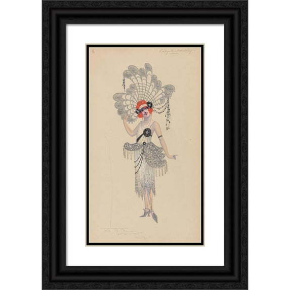 Will R. Barnes 10x14 Black Ornate Wood Framed Double Matted Museum Art Print Titled: Lady-In-Waiting (1912 - 1924)