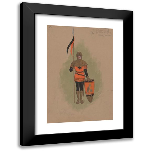 Will R. Barnes 11x14 Black Modern Framed Museum Art Print Titled - 1 Squire for Each Knight - Burning Mountain (1912 - 1924)