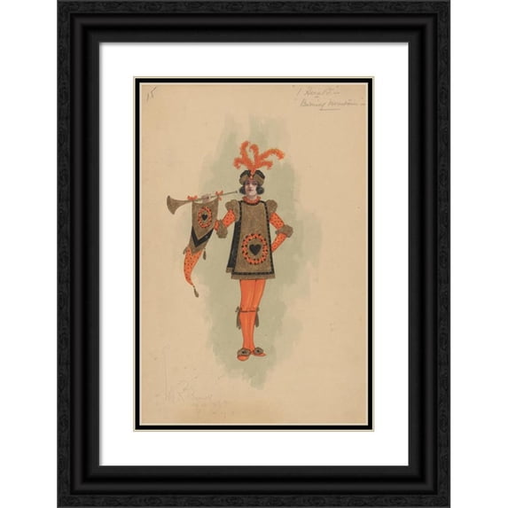 Will R. Barnes 11x14 Black Ornate Wood Framed Double Matted Museum Art Print Titled: 1 Herald (Burning Mountain) (1912 - 1924)