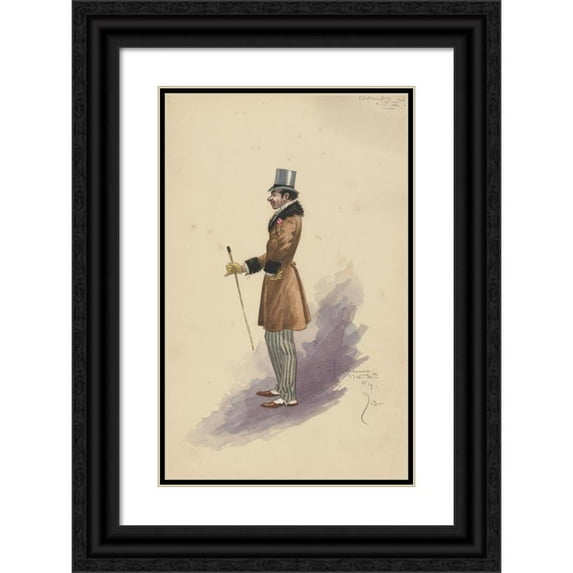 Will R. Barnes 11x14 Black Ornate Wood Framed Double Matted Museum Art Print Titled: Bombo-Act II (1913)