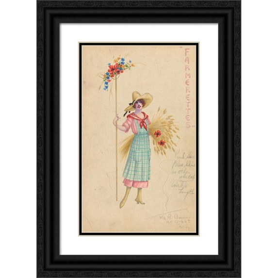 Will R. Barnes 13x18 Black Ornate Wood Framed Double Matted Museum Art Print Titled - Officer Costume 3 (1914)