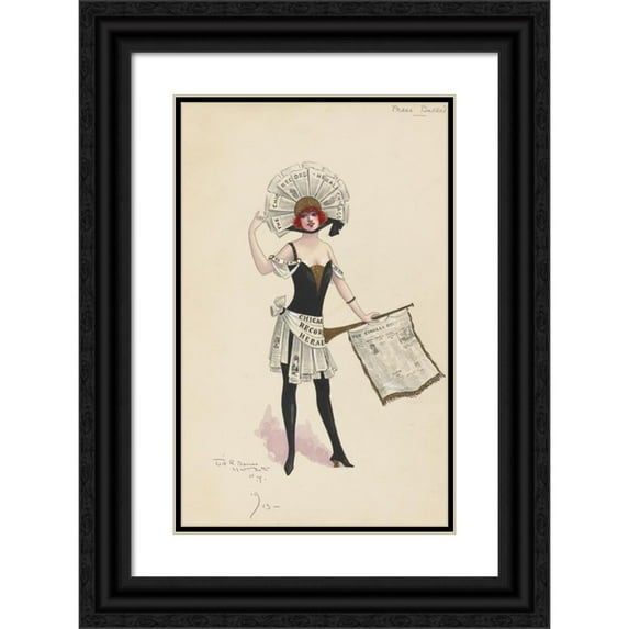 Will R. Barnes 13x18 Black Ornate Wood Framed Double Matted Museum Art Print Titled - Tango Girl; Act II, 30 (1914)