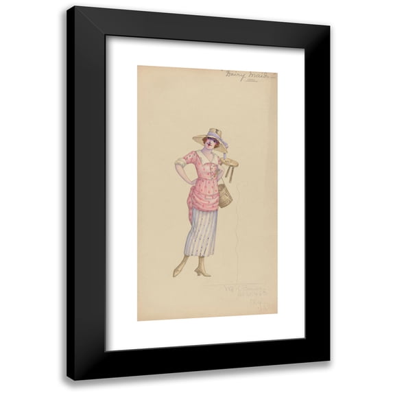 Will R. Barnes 14x24 Black Modern Framed Museum Art Print Titled - Dairy Maids (1912 - 1924)