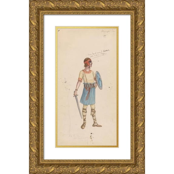 Will R. Barnes 14x24 Gold Ornate Framed and Double Matted Museum Art Print Titled - Courage (1920 - 1921)