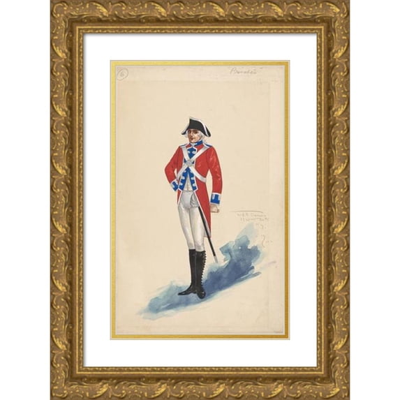 Will R. Barnes 16x24 Gold Ornate Framed and Double Matted Museum Art Print Titled - Privates (1912)