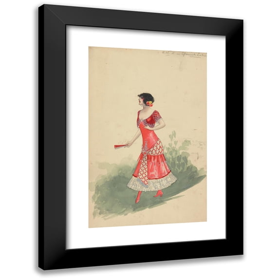 Will R. Barnes 17x24 Black Modern Framed Museum Art Print Titled - Act I-Spanish Ladies (1913)