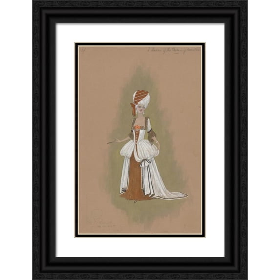 Will R. Barnes 17x24 Black Ornate Framed Double Matted Museum Art Print Titled: 1 Queen of the Burning Mountain (1912 - 1924)