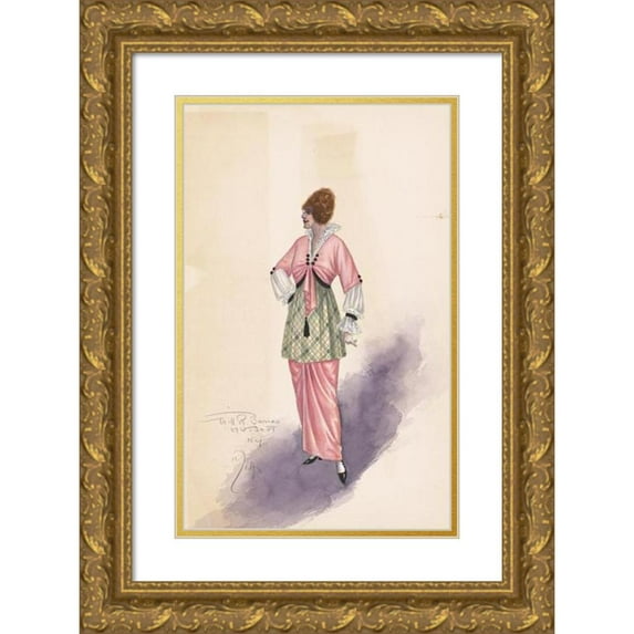Will R. Barnes 17x24 Gold Ornate Framed and Double Matted Museum Art Print Titled - Woman's Costume (1914)