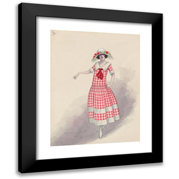 Will R. Barnes 19x24 Black Modern Framed Museum Art Print Titled - Gingham Girl, 6 (1912 - 1924)