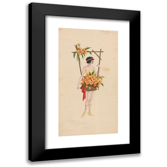 Will R. Barnes 9x14 Black Modern Framed Museum Art Print Titled - 24-Tulips (1919 - 1920)