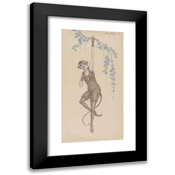 Will R. Barnes 9x14 Black Modern Framed Museum Art Print Titled - Monkey (1917)