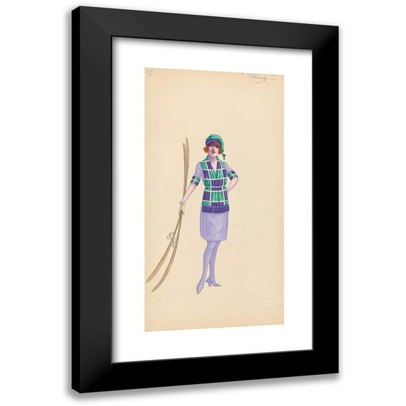 Will R. Barnes 9x14 Black Modern Framed Museum Art Print Titled - Skiing, 24 (1912 - 1924)