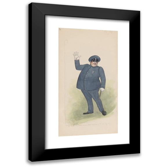 Will R. Barnes 9x14 Black Modern Framed Museum Art Print Titled - The Cop (1922 - 1923)