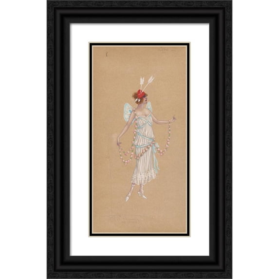 Will R. Barnes 9x14 Black Ornate Wood Framed Double Matted Museum Art Print Titled: 8-Love (1919 - 1920)