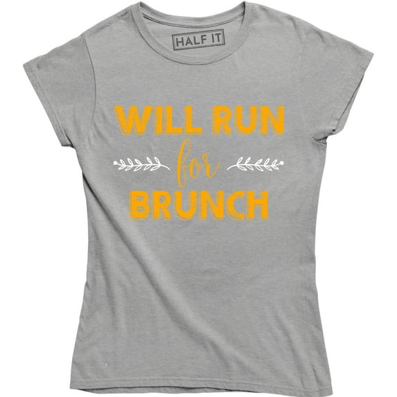Will Run For Brunch Funny Vegan Vegetarian Fitness Workout Women's T-Shirt