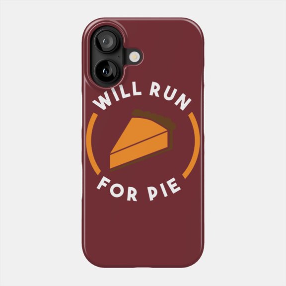 Will Run for Pie Funny Thanksgiving Cartoon Holiday Illustration Phone Case for iPhone 11-17 Pro Max