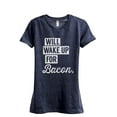 thumbnail image 1 of Will Wake Up for Bacon Women's Fashion Relaxed T-Shirt Tee Heather Navy Medium, 1 of 3