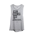 thumbnail image 1 of Will Wake Up for Bacon Women's Fashion Sleeveless Muscle Workout Yoga Tank Top Sport Grey 2X-Large, 1 of 3