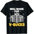 thumbnail image 1 of Will Work For Bucks V Gaming Gifts for RPG Gamers Youth T-Shirt, 1 of 4