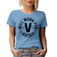thumbnail image 1 of Will Work for V Bucks, Gamer or Gaming Enthusiast Quote, Baby Blue T-Shirt, XL, 1 of 5