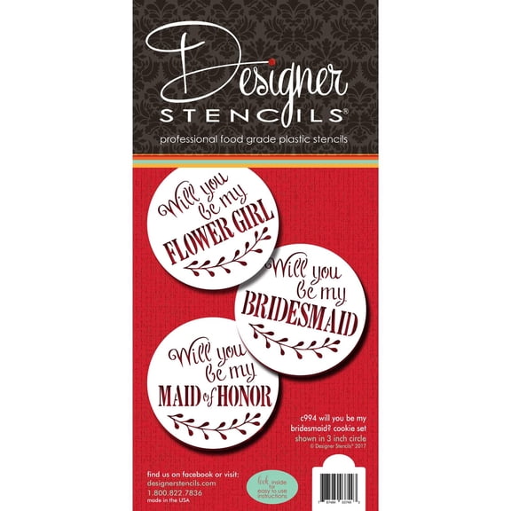 Will You Be My Bridesmaid? Cookie Stencil C994 by Designer Stencils